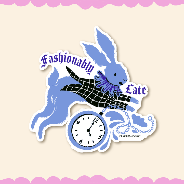 Fashionably Late Rabbit Sticker