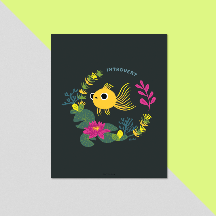 8x10 Art Print: Introvert Fish