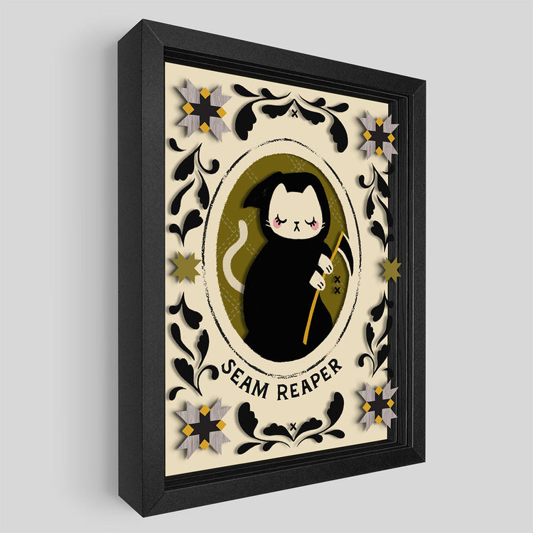 Seam Reaper Shadowbox Art