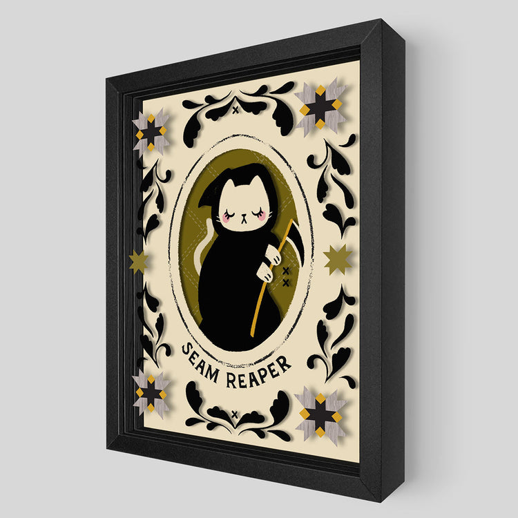 Seam Reaper Shadowbox Art