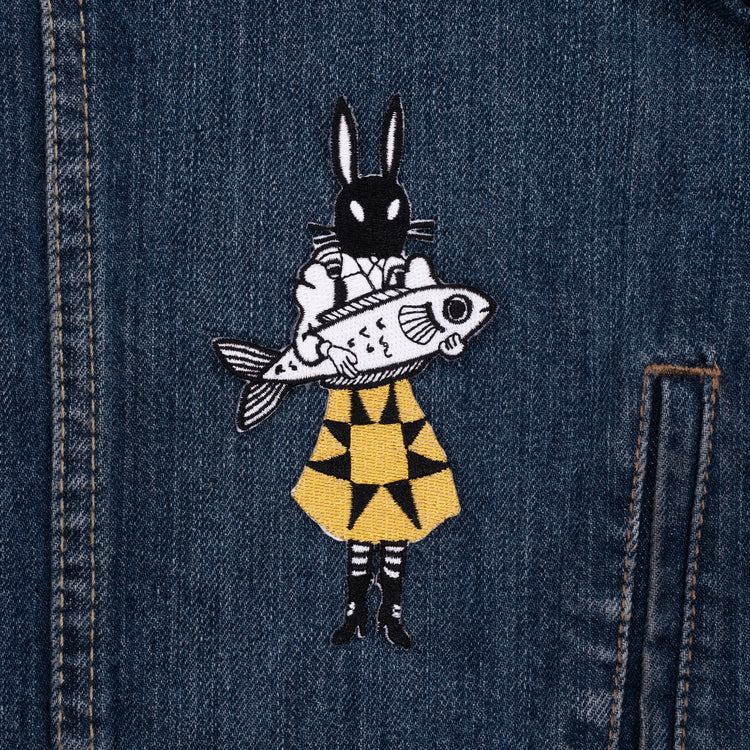 Fish Bunny Iron-On Patch