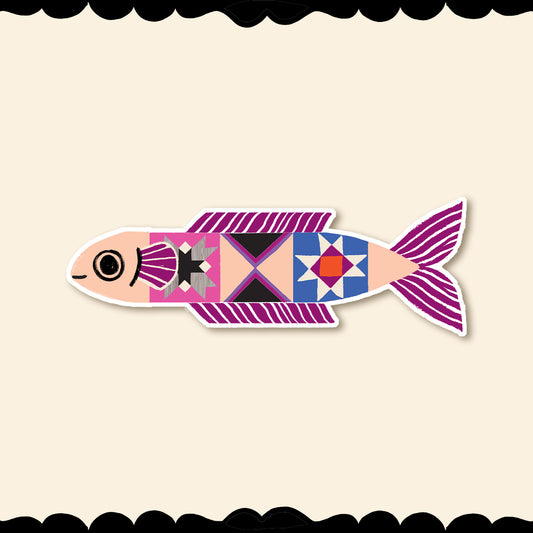 Quilted Fish Sticker