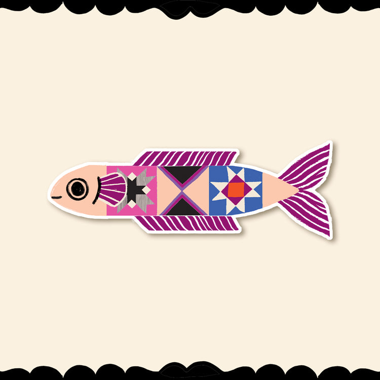 Quilted Fish Sticker