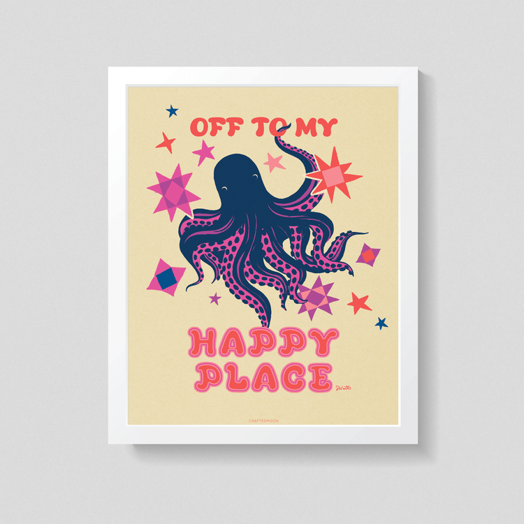 8x10 Art Print: Happy Octopus