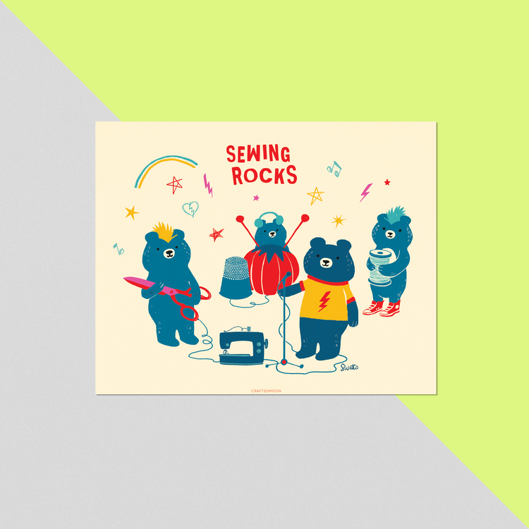 8x10 Art Print: Sewing Rocks