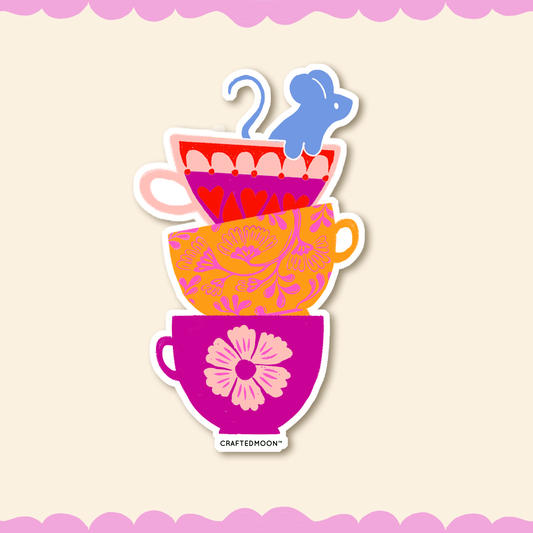 Mouse Teacups Sticker