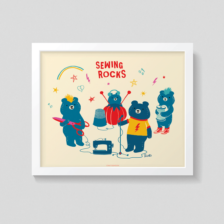 8x10 Art Print: Sewing Rocks