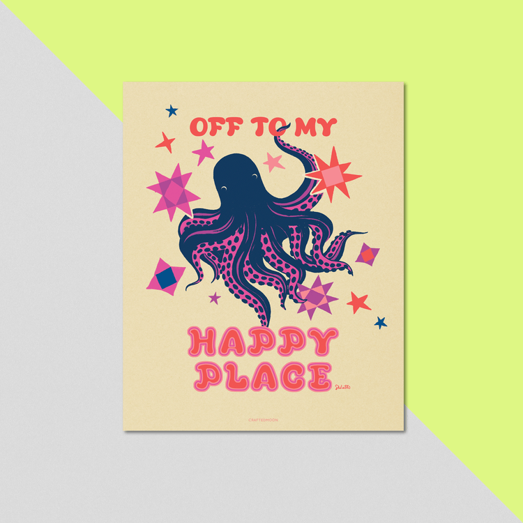 8x10 Art Print: Happy Octopus