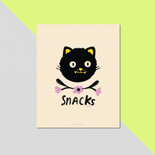 8x10 Art Print: Snacks Cat