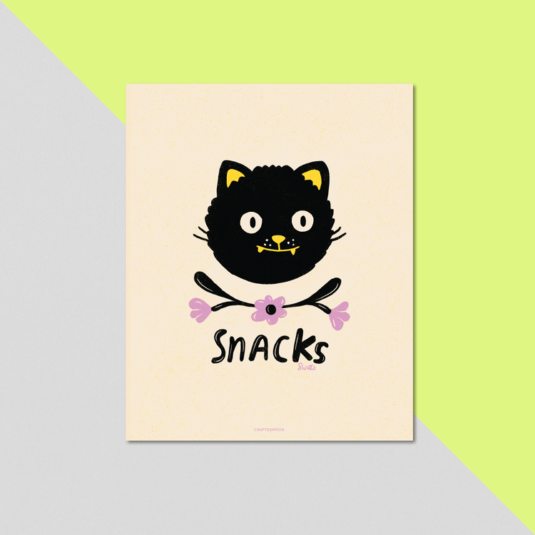 8x10 Art Print: Snacks Cat