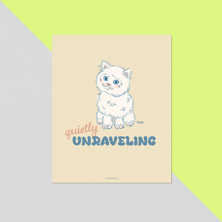8x10 Art Print: Unravel Cat