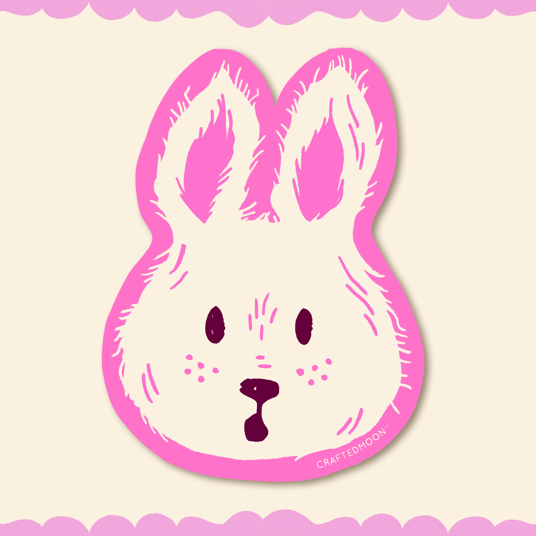 Frazzle Bunny Sticker – craftedmoon